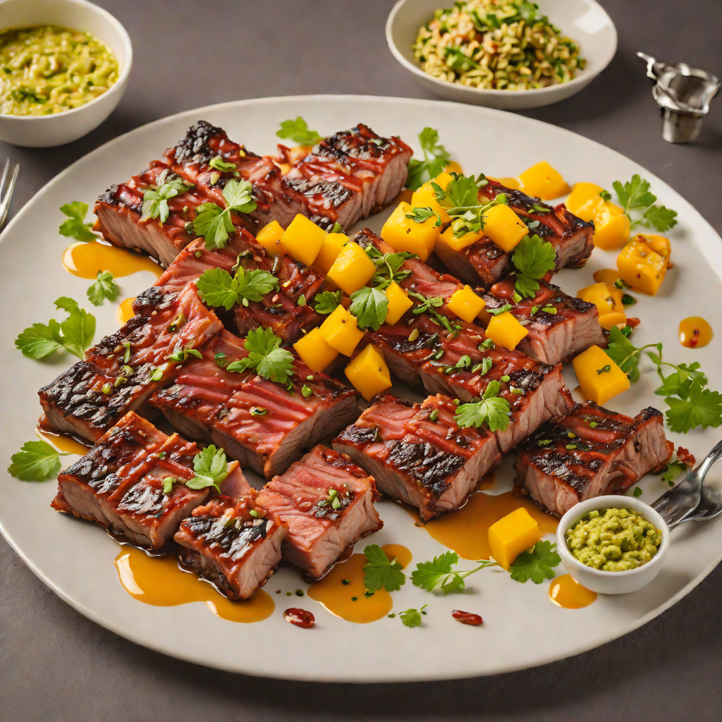 Maple-Bacon Smoked Ribs with Mango Pesto Glaze