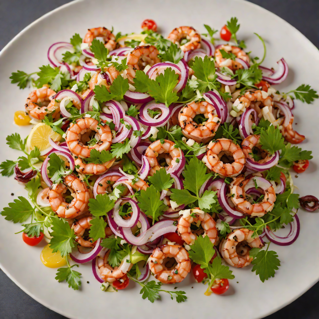 Istrian Marinated Octopus Salad with Red Onion and Parsley
