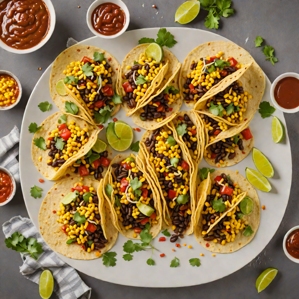 Hammer-Inspired Black Bean and Corn Tacos with Spicy Chipotle Sauce