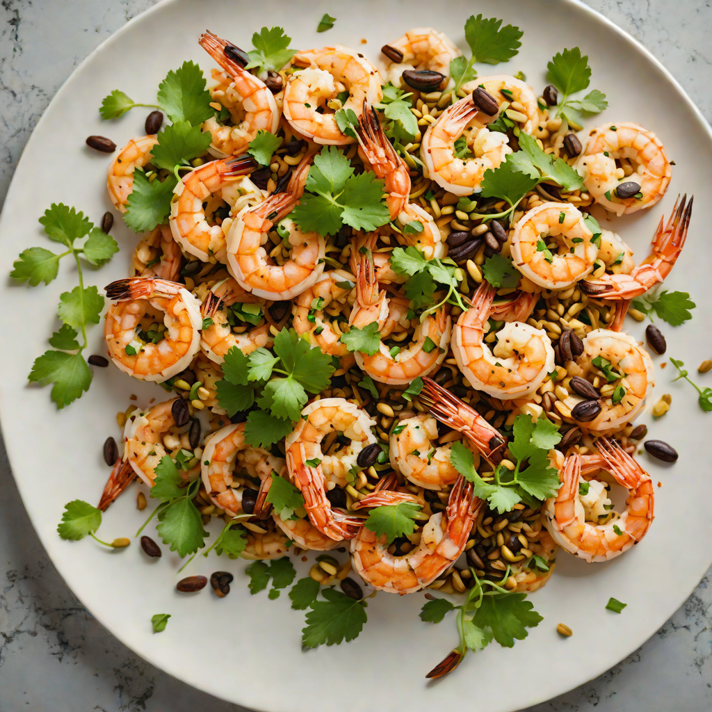 Charred Mezcal-Lime Shrimp with Cilantro and Toasted Pepitas