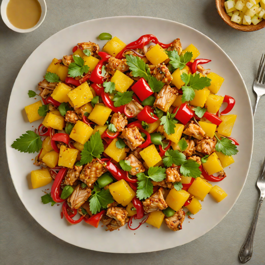 Stir-Fried Chicken with Tropical Pineapple and Bell Peppers