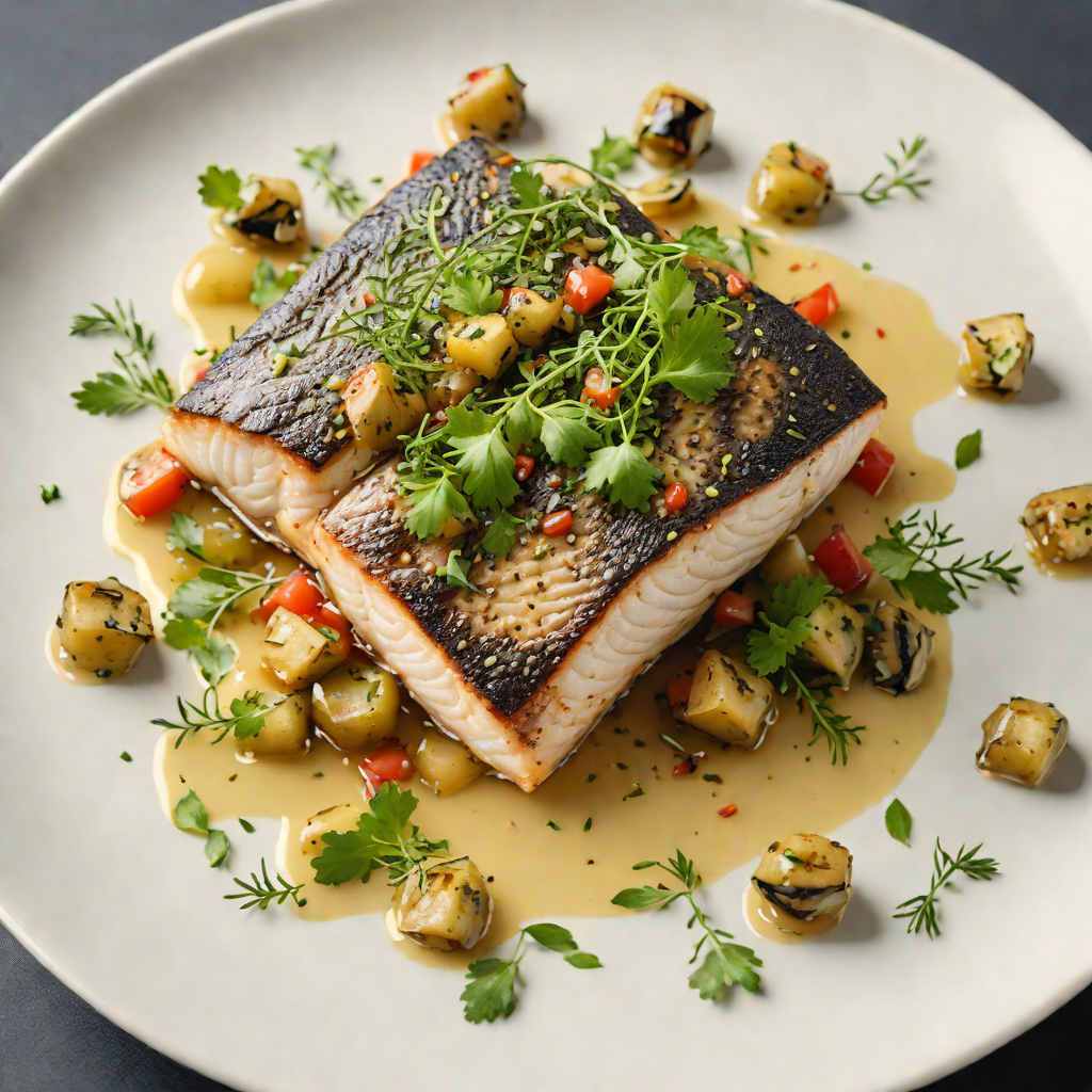Pan-Seared Adriatic Sea Bass with Istrian Olive Oil and Herb Salsa