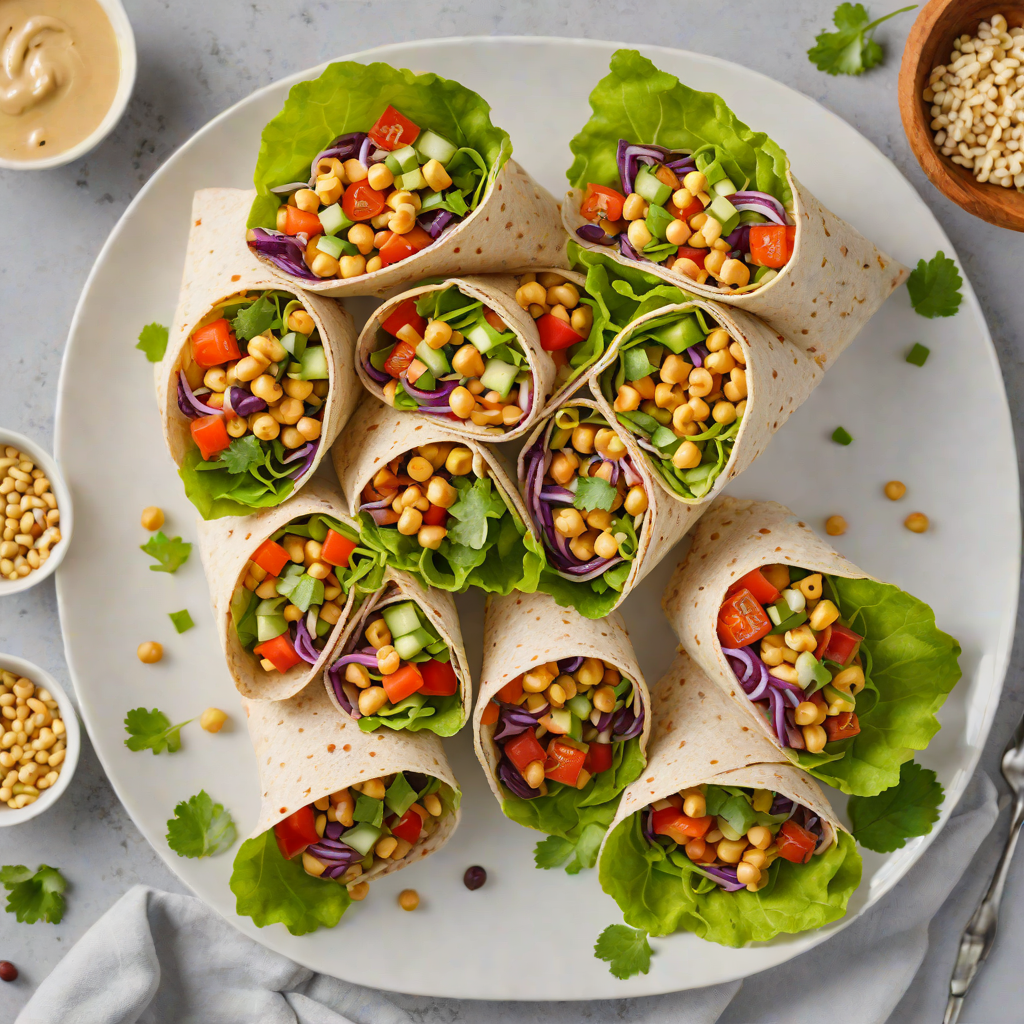 No-Bake Chickpea Salad Wraps with Tahini Dressing