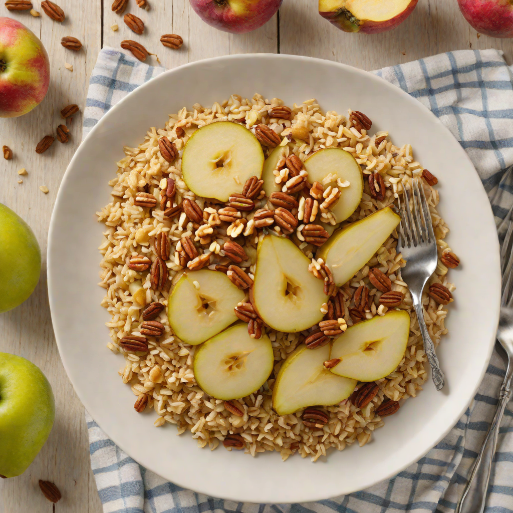 Baked Cinnamon-Spiced Pear and Walnut Oatmeal
