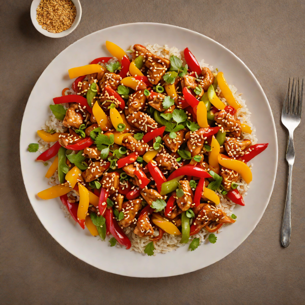 Stir-Fried Chicken with Bell Peppers and Soy-Ginger Glaze
