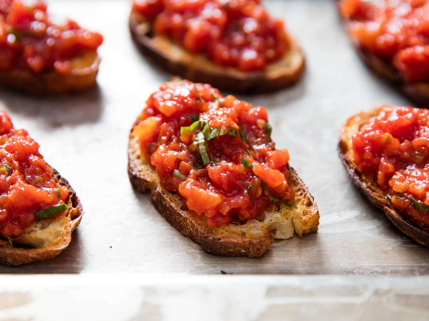 Serious Slow-Roasted Tomato Bruschetta with Artisanal Croutons