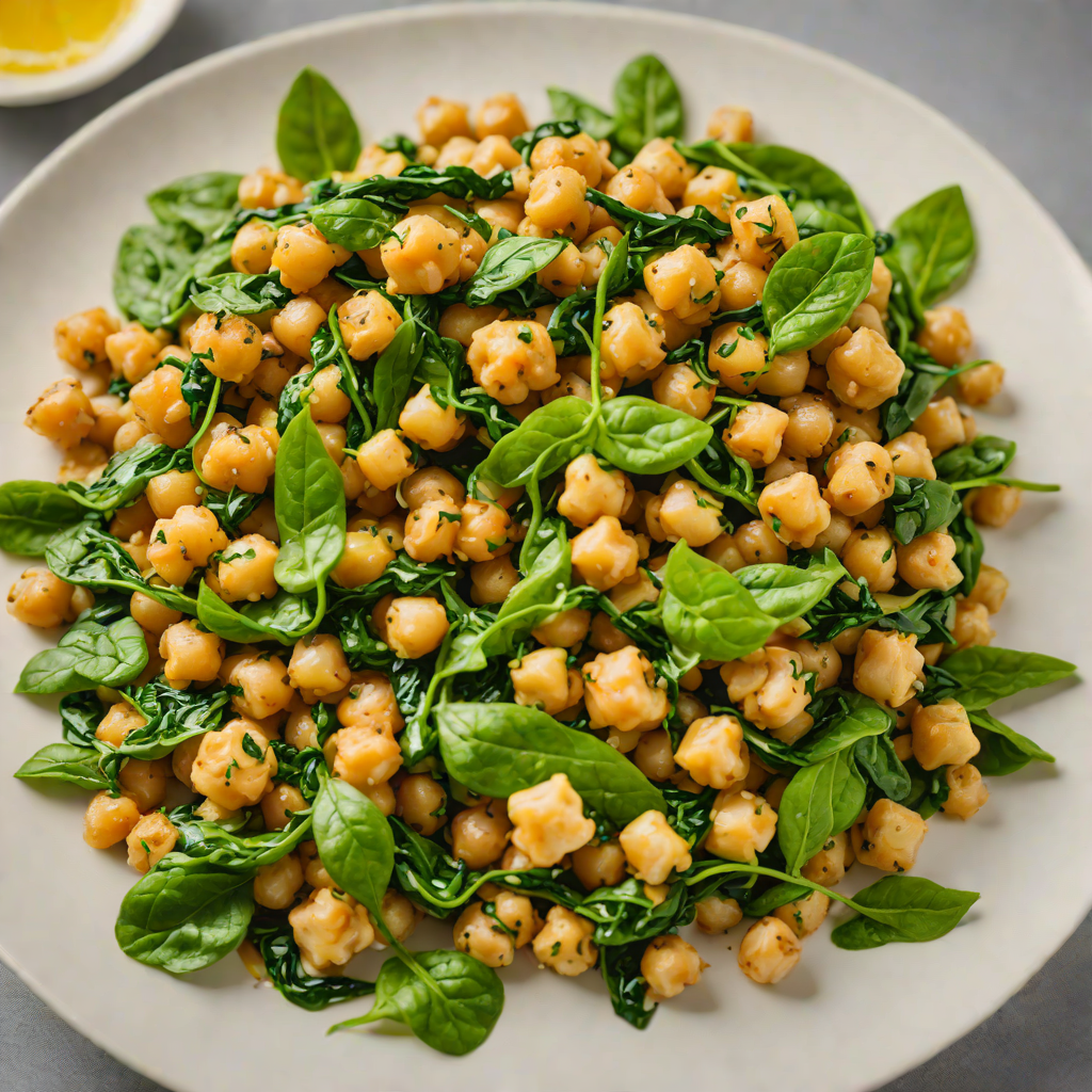Sautéed Garlic Chickpeas with Spinach and Lemon