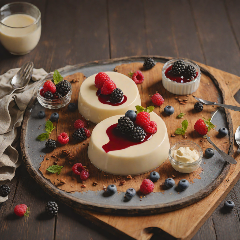 Half-and-Half Vanilla Panna Cotta with Berry Compote