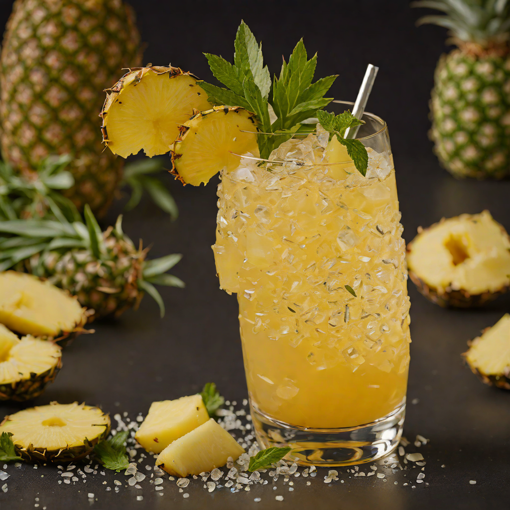 Bourbon Pineapple Smash Cocktail