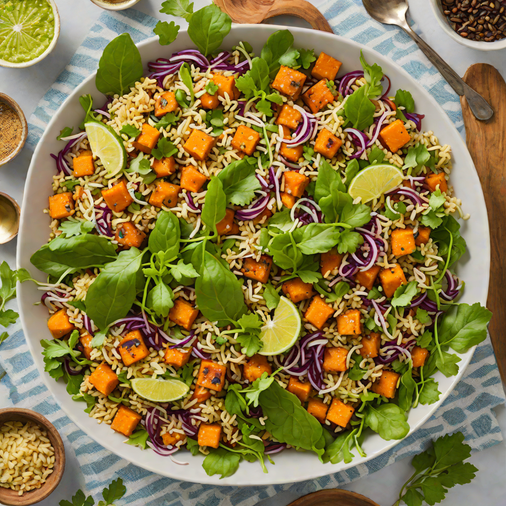Spiced Coconut-Lime Quinoa Salad with Roasted Sweet Potato