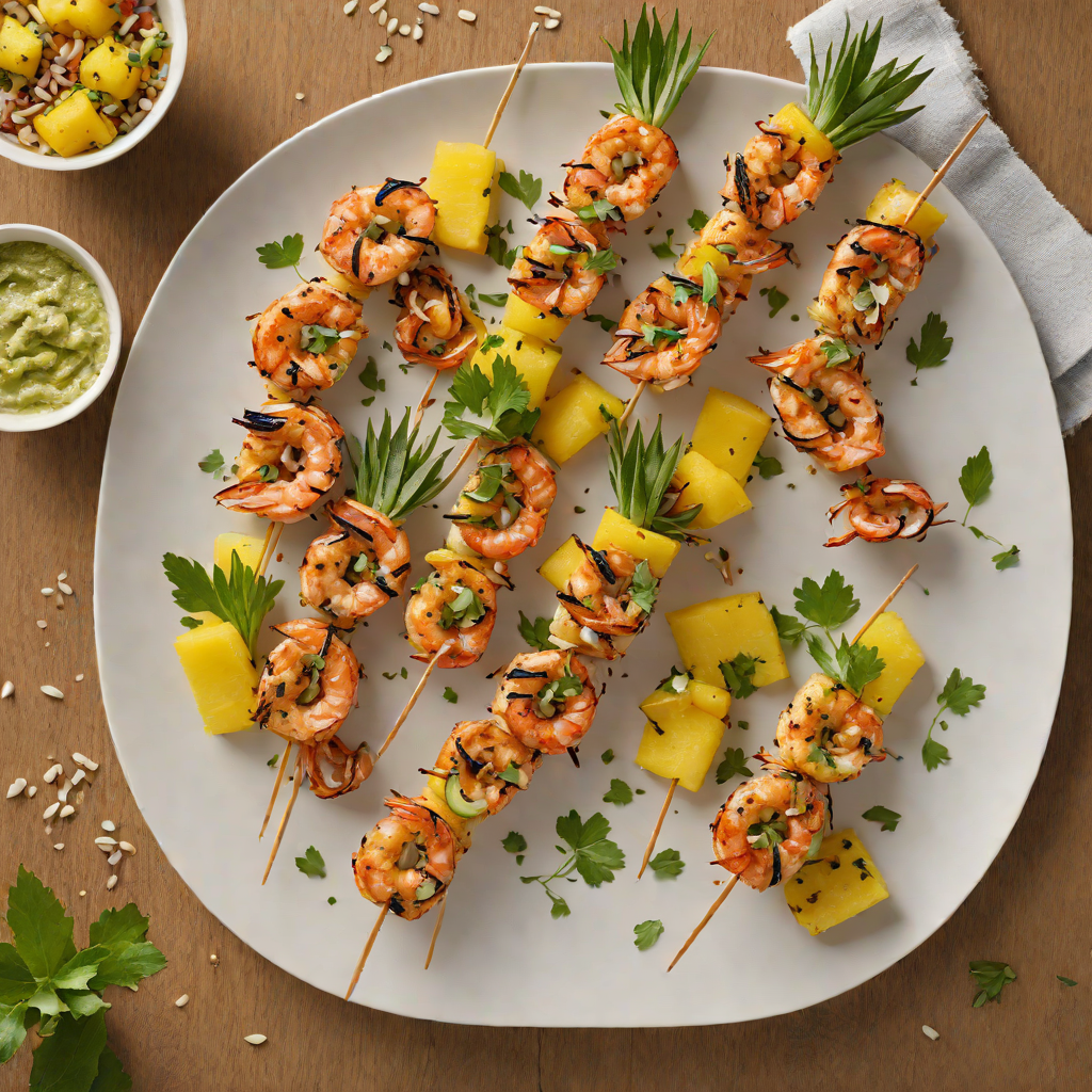 Pineapple and Jerk-Spiced Shrimp Skewers