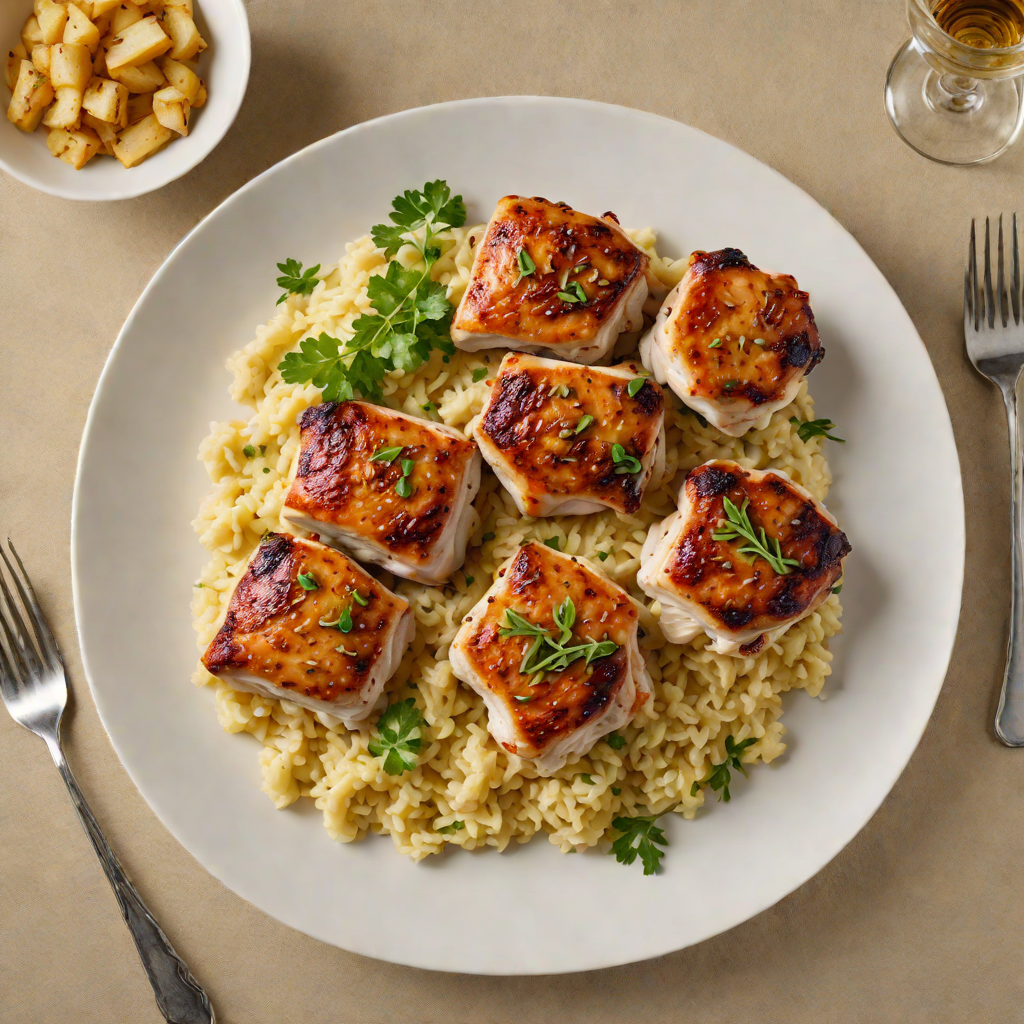 Pan-Seared Chicken Thighs with Roasted Garlic and Parsnip Mash