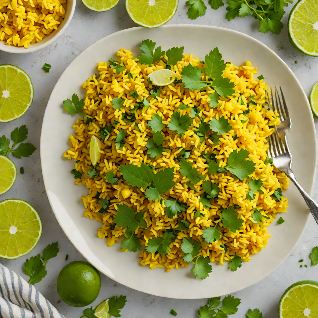 Spiced Turmeric Cauliflower Rice with Cilantro and Lime