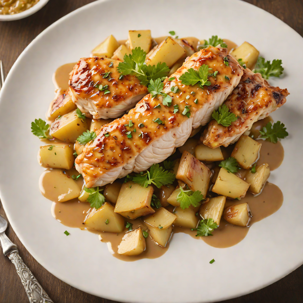 Sautéed Chicken with Mustard and No-Sugar Apple Glaze