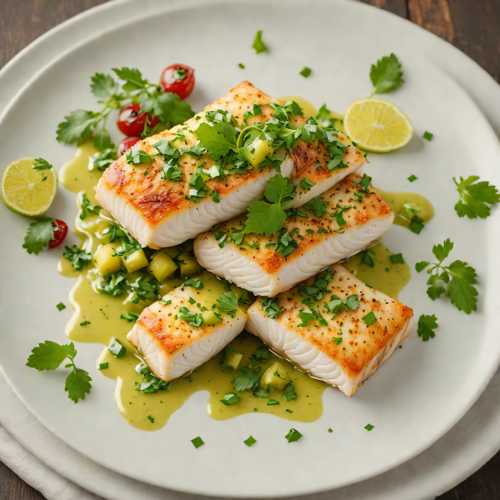 Pan-Seared Cod with Green Herb Salsa Verde