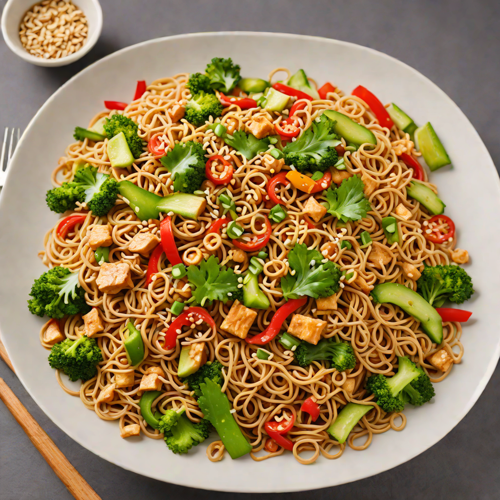 High-Protein Spicy Peanut Noodle Stir Fry