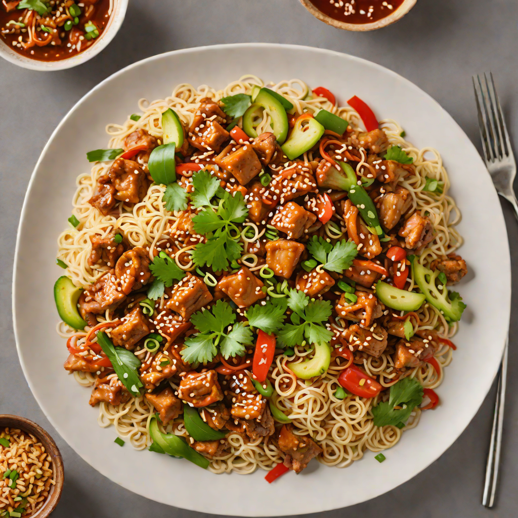 Korean-Style Spicy Pork Stir-Fry with Kimchi and Scallions