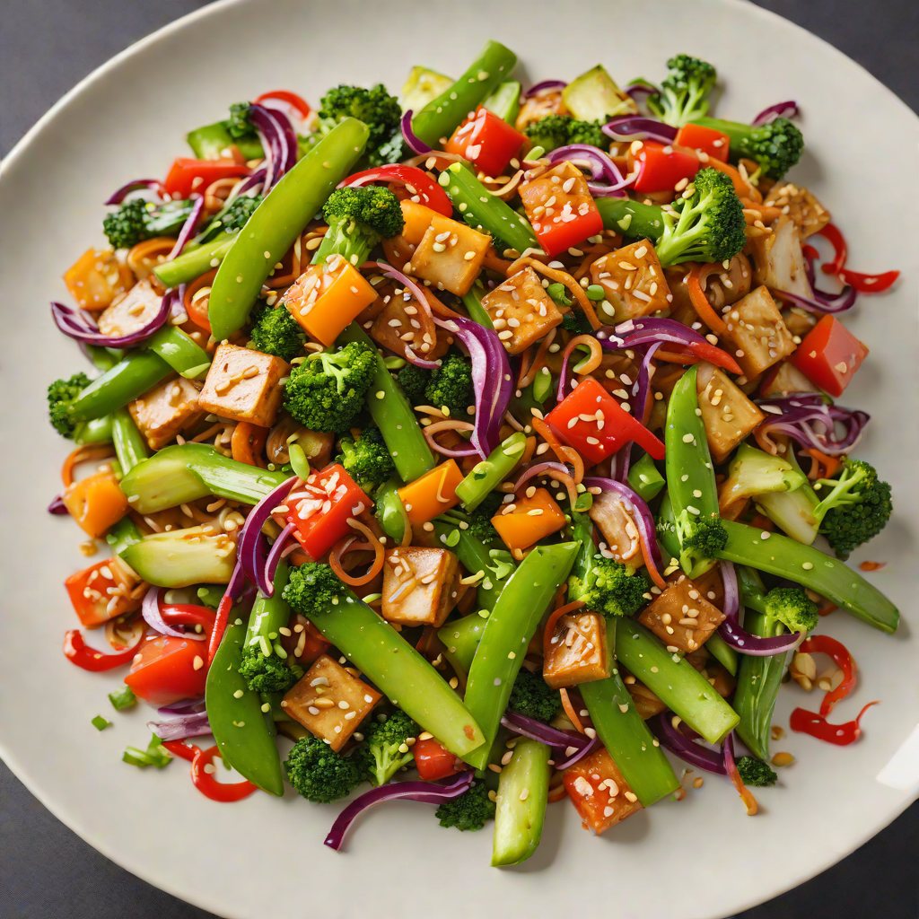 Stir-Fried Asian Fusion Vegetables with Miso-Ginger Sauce