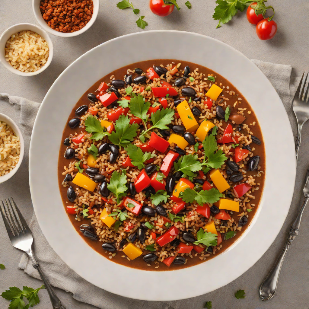 Bolivian-Style Black Bean and Quinoa Stew with Roasted Peppers