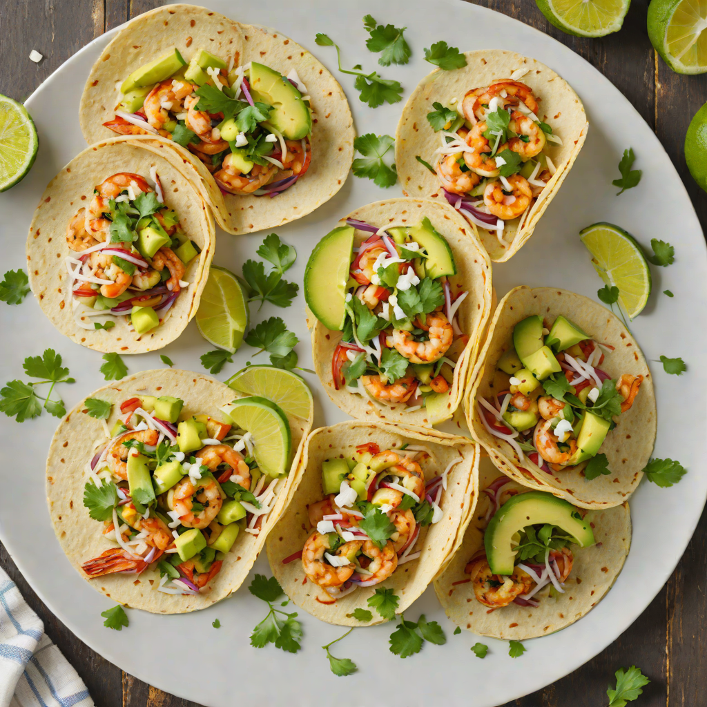 Grilled Lime-Marinated Shrimp Tacos with Avocado Salsa