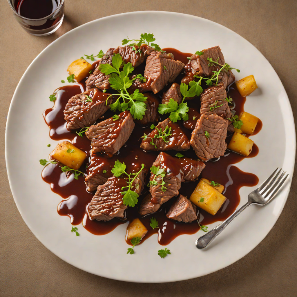 Slow-Cooked Lamb Tibs with Spiced Red Wine Reduction