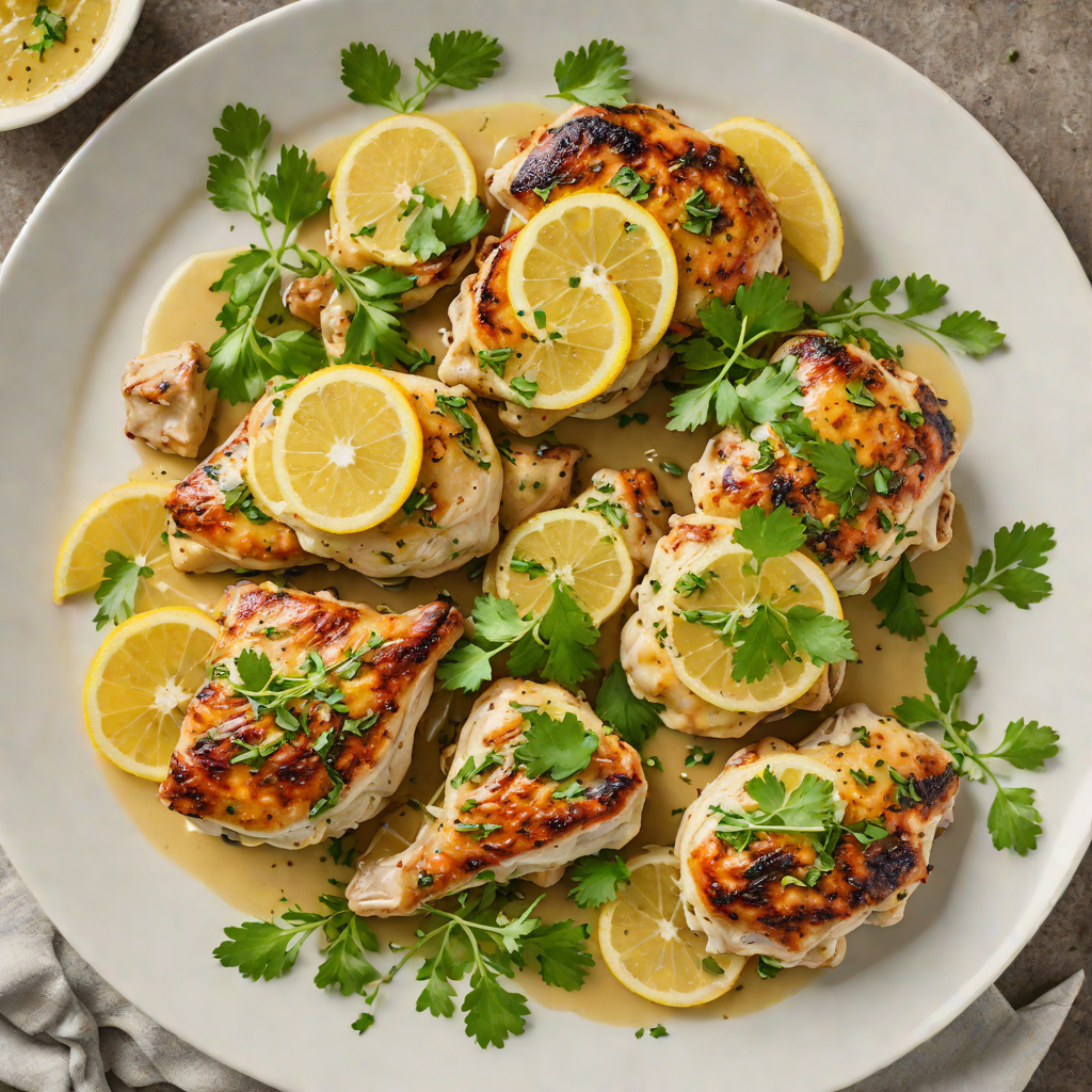Lemon-Parsley Chicken Thighs with Garlic Butter Sauce