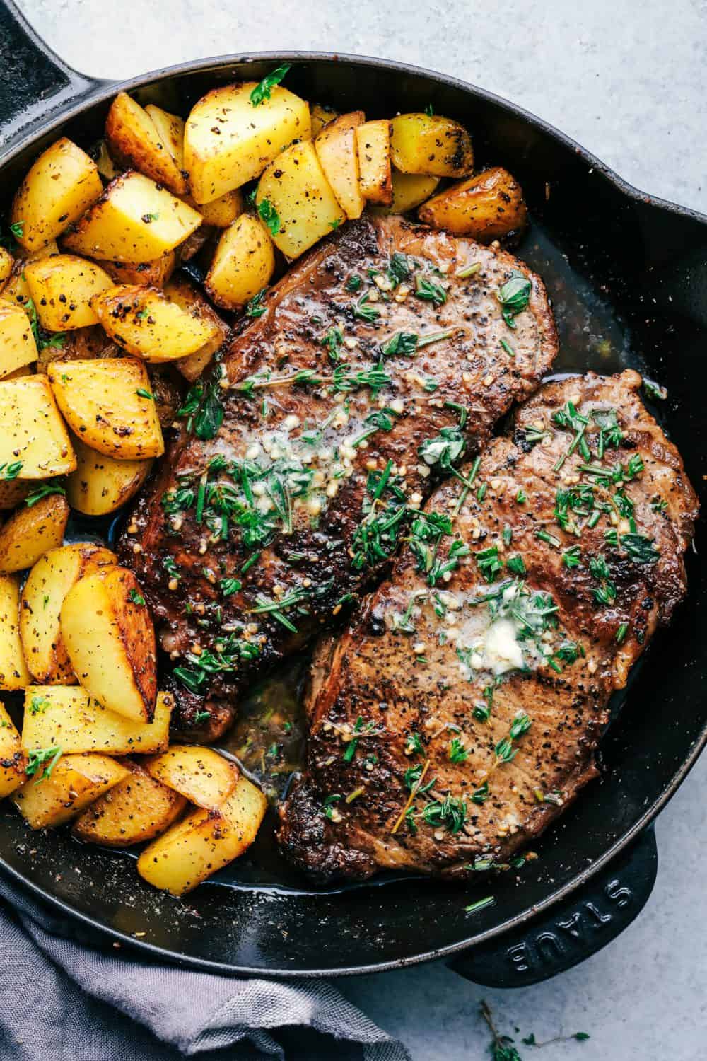 Sear-Perfect Steak with Herb Butter & Crispy Shallots