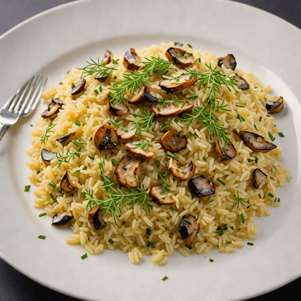 Saffron-Infused Mushroom Risotto with Parmesan and Thyme