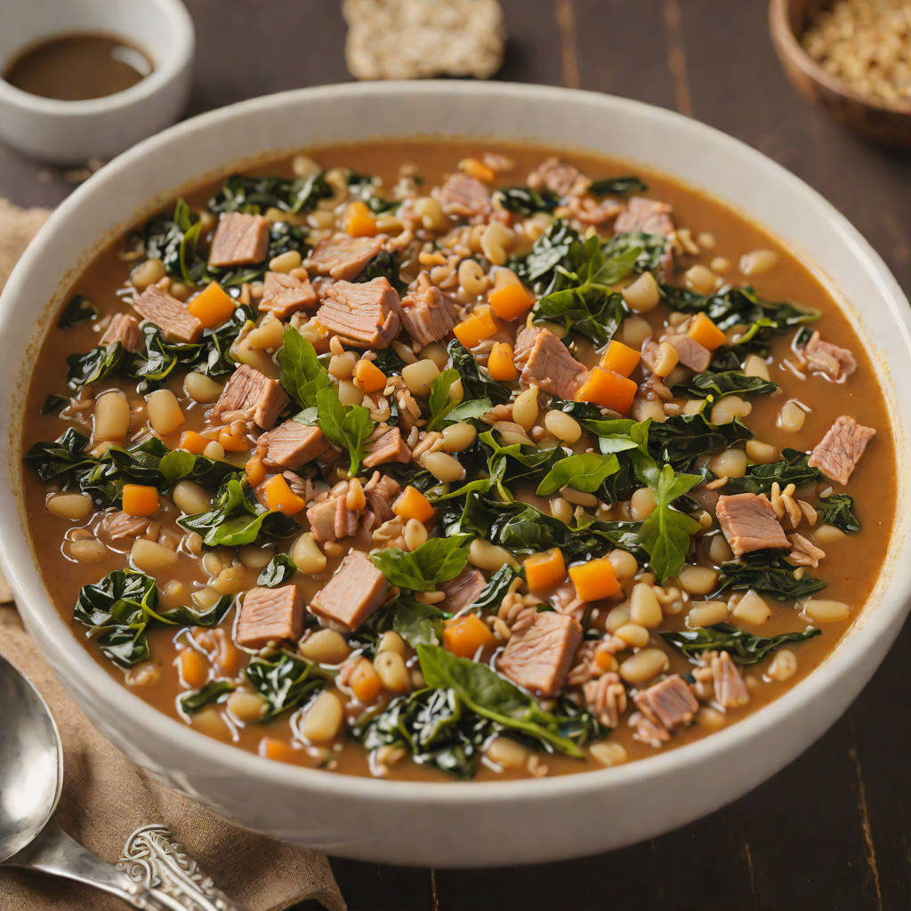 Collard Green and Black-Eyed Pea Stew with Smoked Turkey