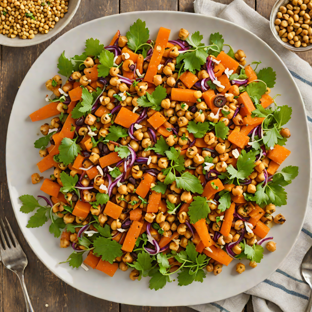 Moroccan-Spiced Roasted Carrot and Chickpea Salad