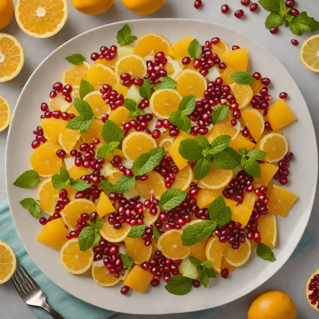 No-Bake Citrus Punch Fruit Salad with Mint and Pomegranate
