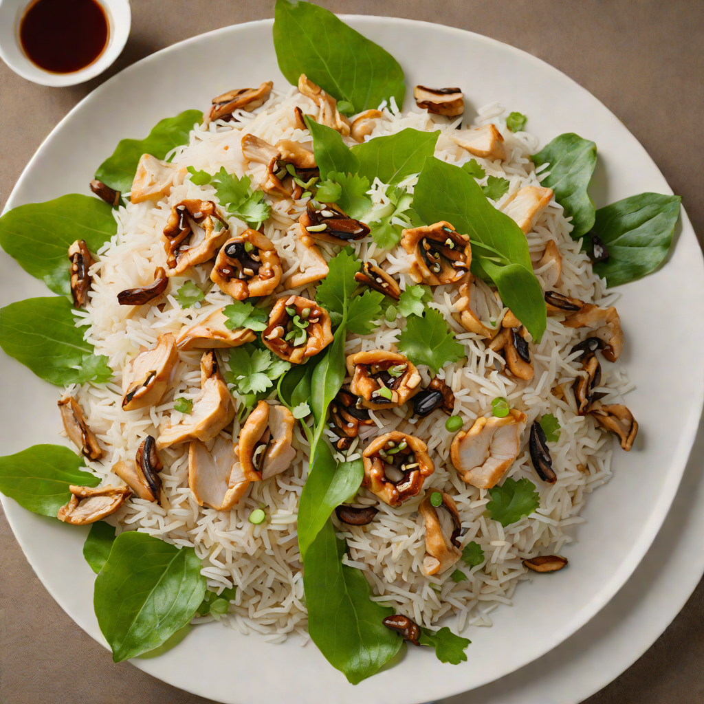 Steamed Hunan-Style Lotus Leaf Rice with Mushrooms and Chicken
