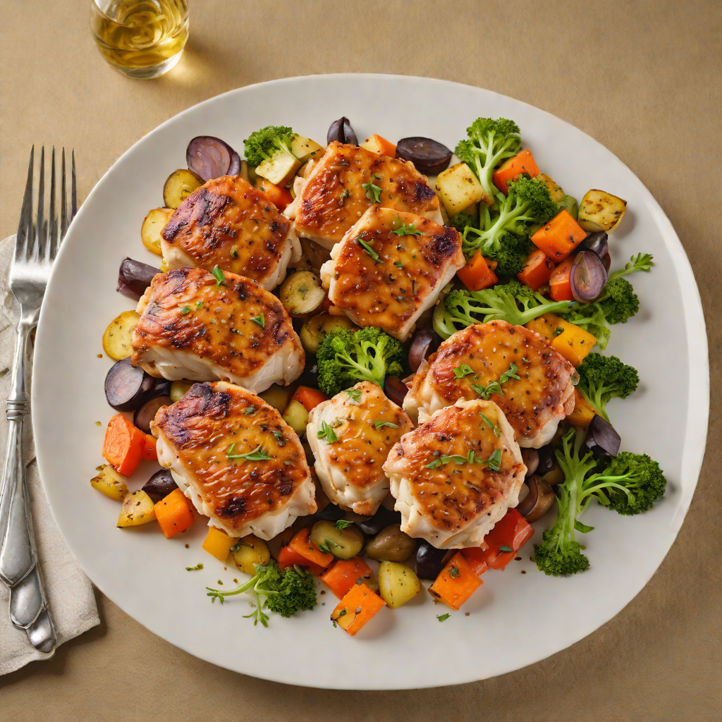 Pan-Seared Chicken Thighs with Roasted Mixed Vegetables
