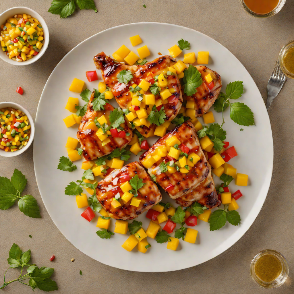 Honey-Garlic Glazed Chicken with Tropical Mango Salsa
