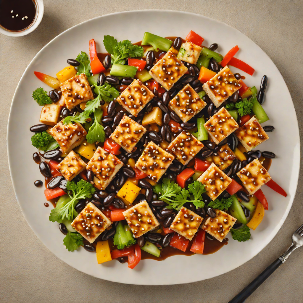 Stir-Fried Tofu with Black Bean Sauce and Vegetables