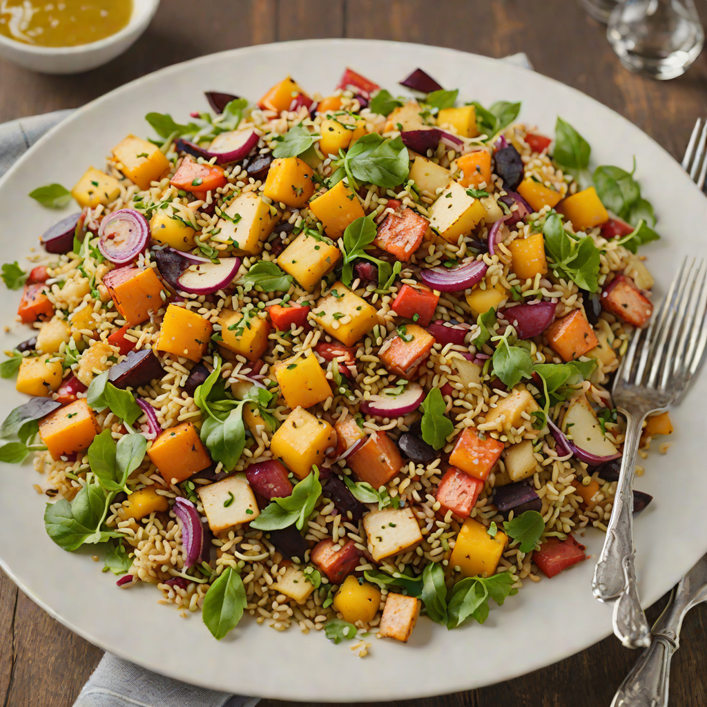 Gluten-Free Quinoa Salad with Roasted Root Vegetables and Colorado Honey Vinaigrette