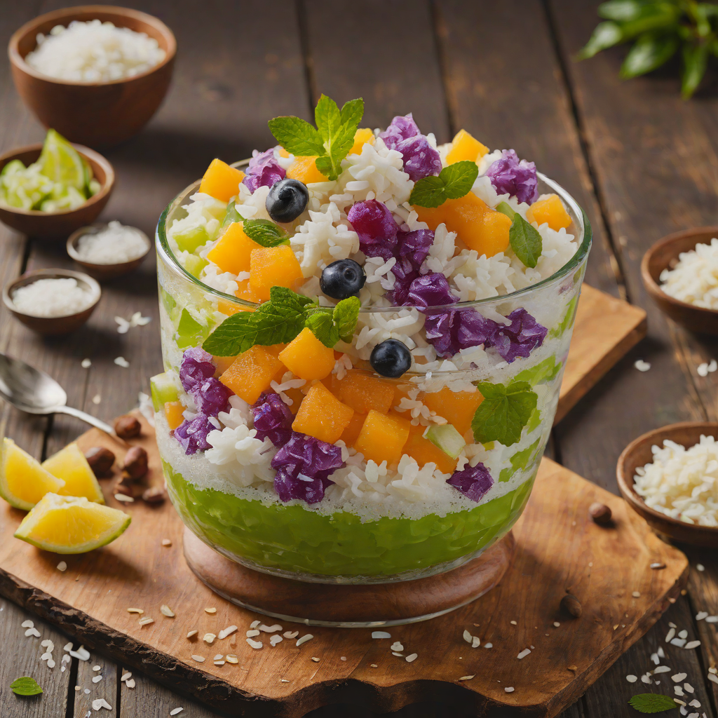 Halo-Halo Inspired Shaved Ice with Sweetened Beans and Coconut Gel
