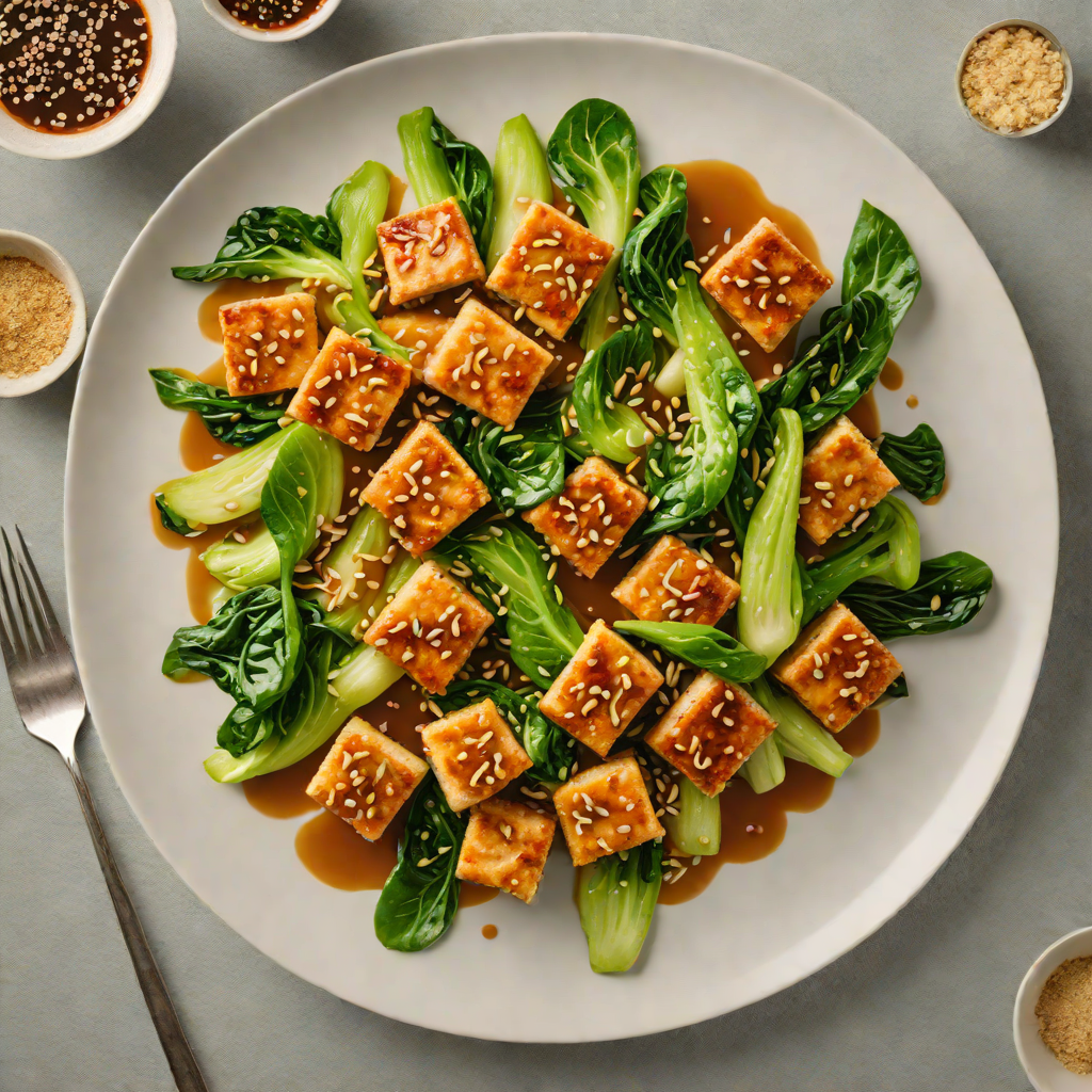 Sautéed Ginger-Soy Tofu with Baby Bok Choy