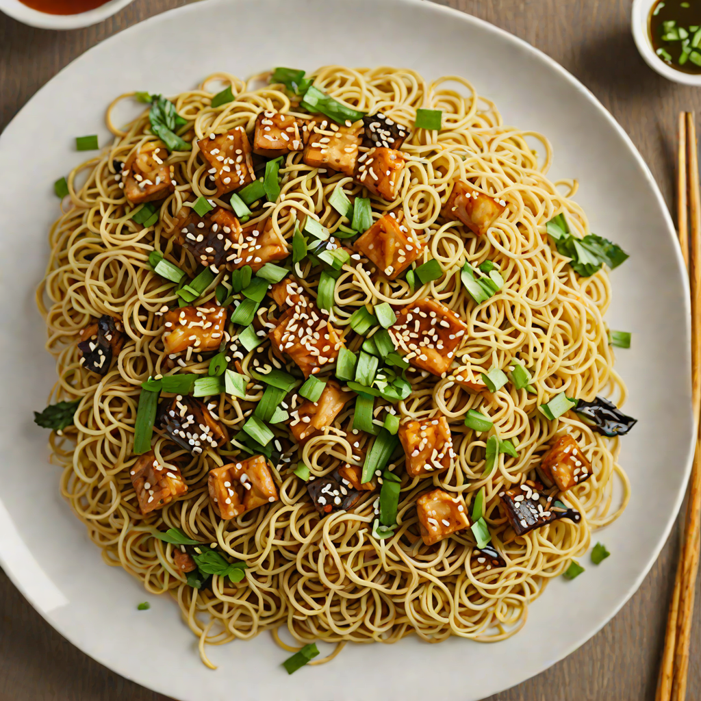 Stir-Fried Garlic Scallion Noodles with Soy Glaze