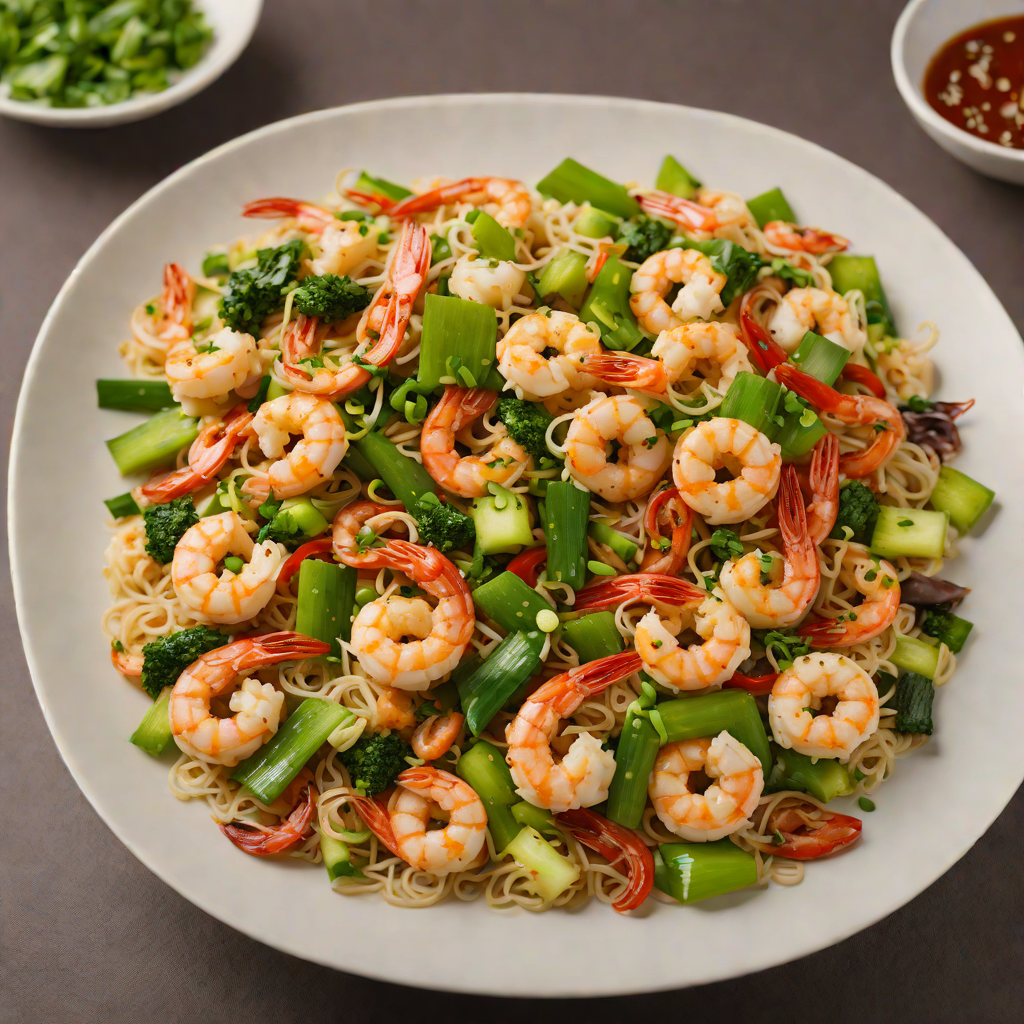 Shanghai-Style Scallion and Shrimp Stir Fry