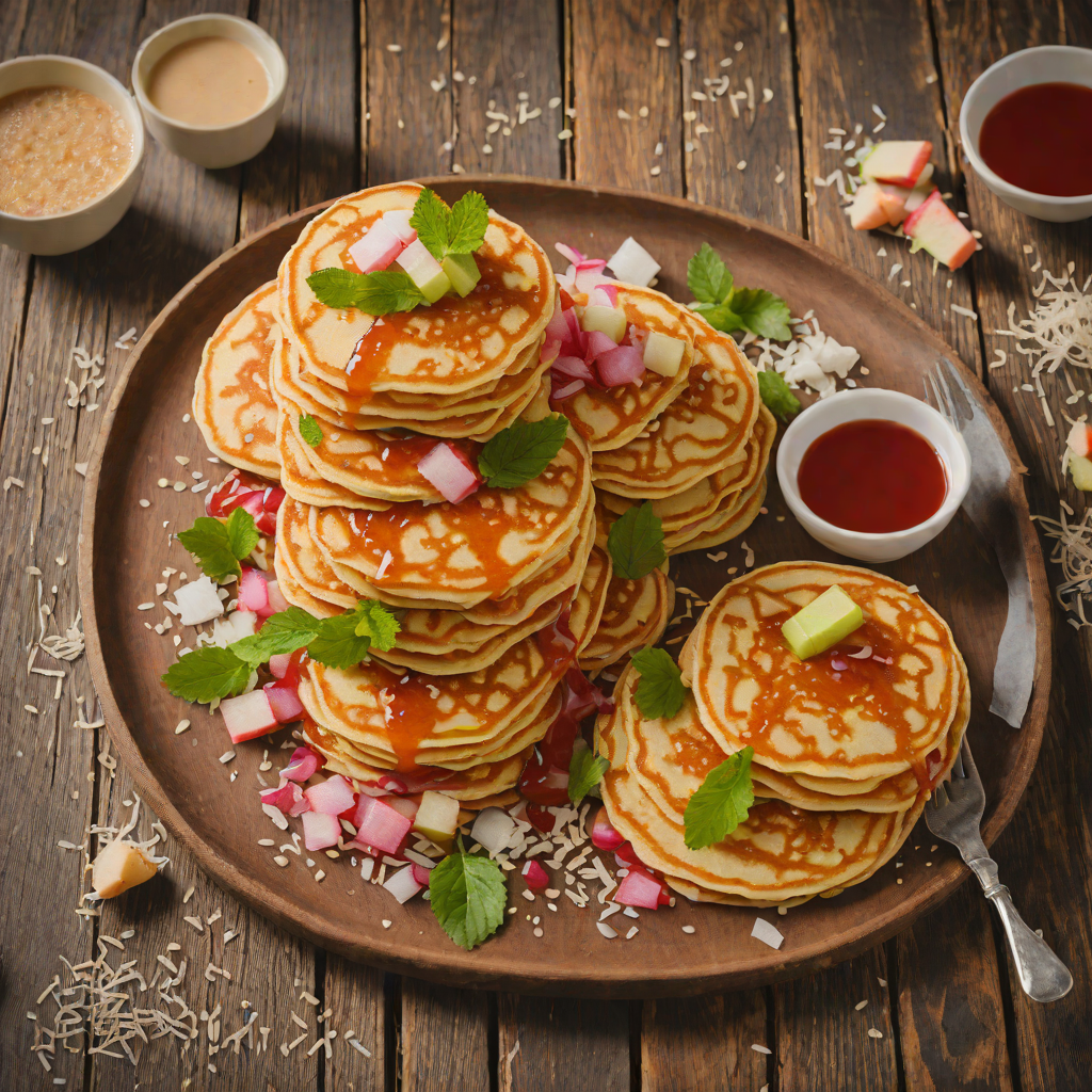 Sweet Tapioca Pancakes with Coconut and Guava Sauce