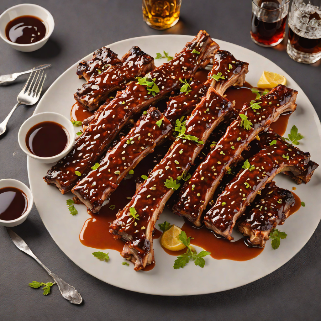 Spicy Cognac and Cola Glazed Pork Ribs