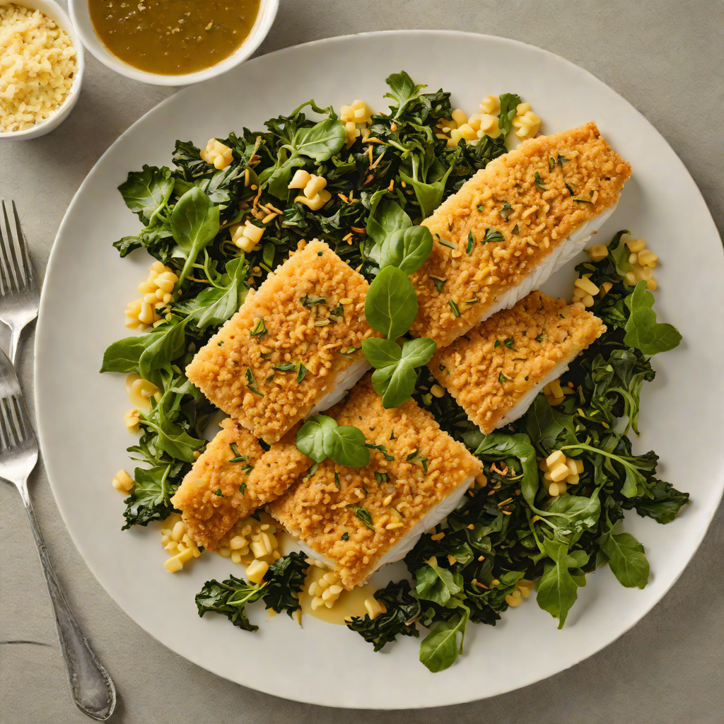Pan-Fried Catfish with Cornmeal Crust and Collard Greens