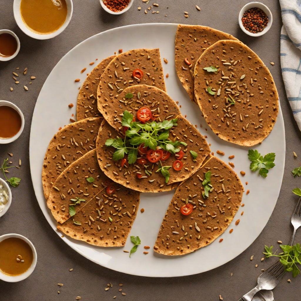 Spiced Injera-Style Teff Flatbread with Berbere Oil Drizzle