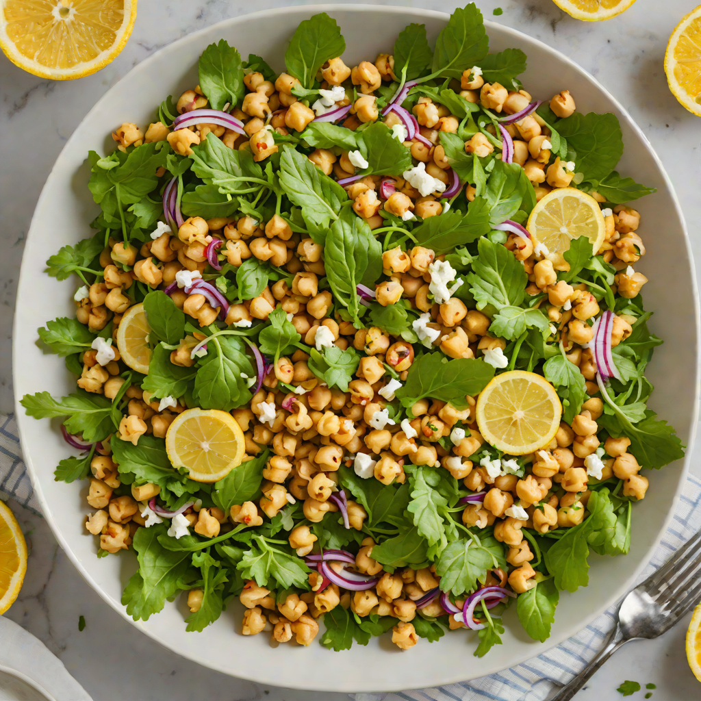 Roasted Lemon-Tahini Chickpea Salad with Cumin