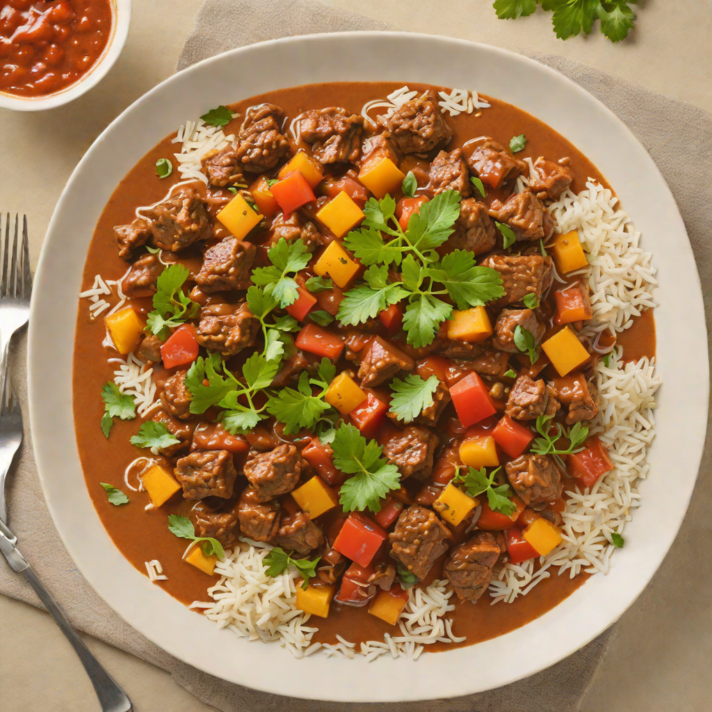 Slow-Simmered Beef and Tomato Curry with Alphabet-Spiced Blend