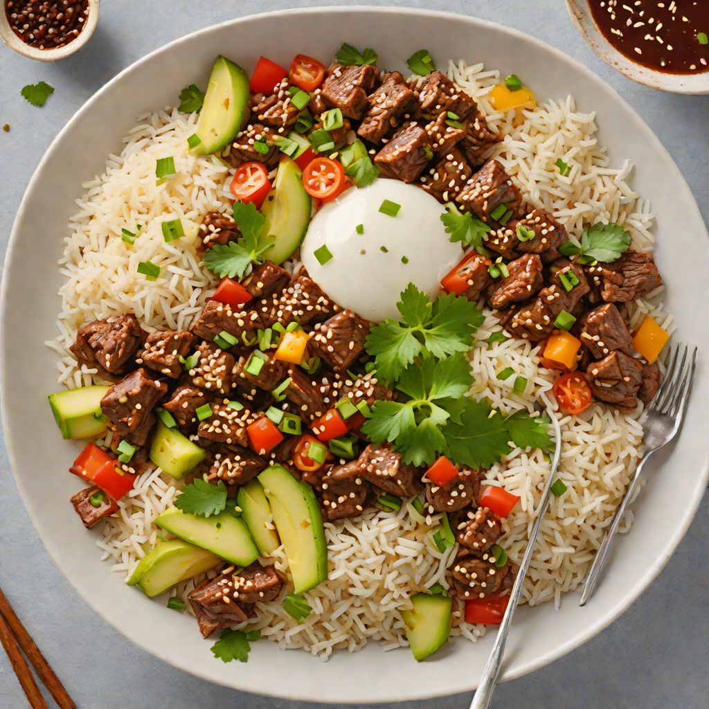 One-Pan Spicy Korean Beef and Rice Bowl