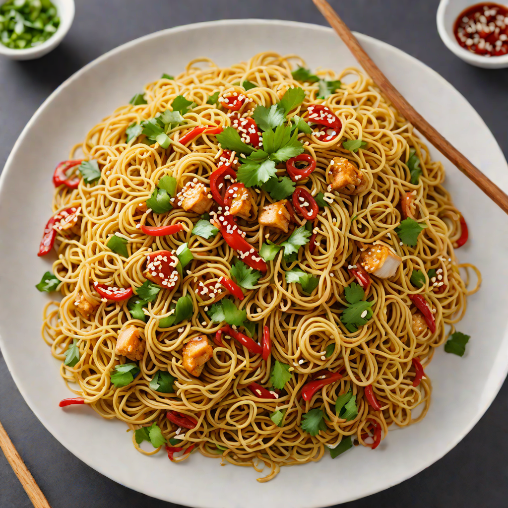 Quick Stir-Fried Garlic Noodles with Chili and Scallions