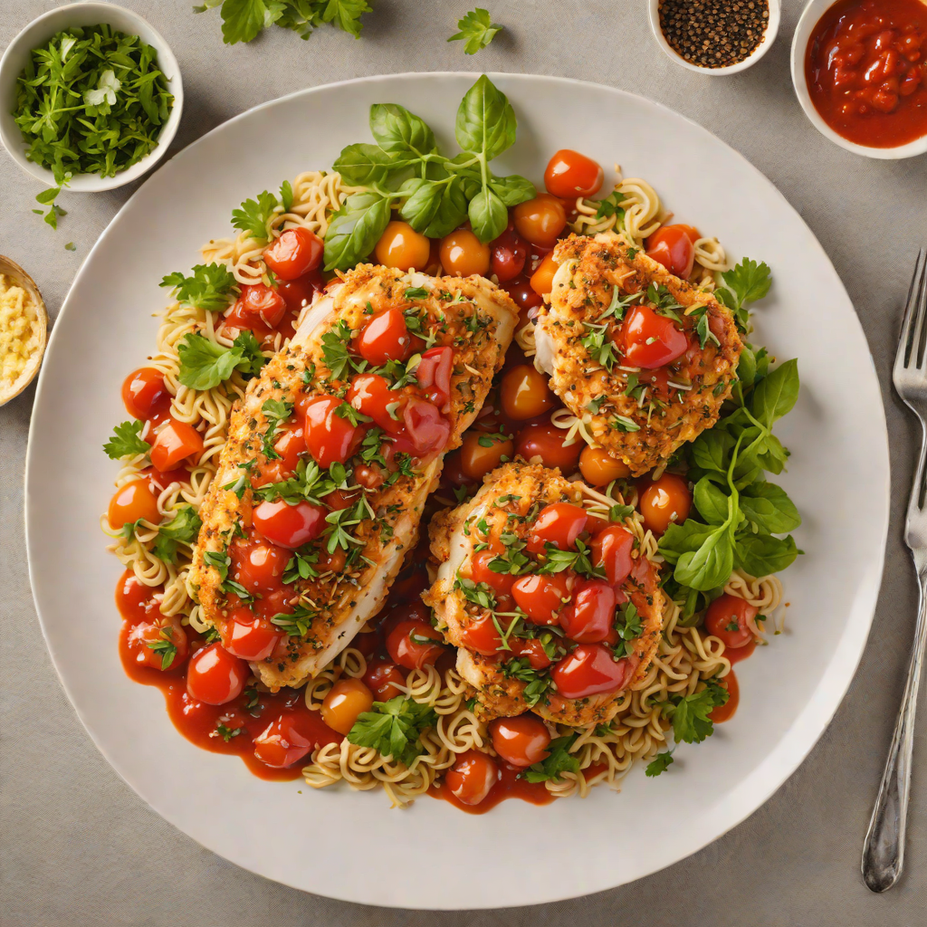 Baked Herb-Crusted Chicken with Classic Tomato Sauce