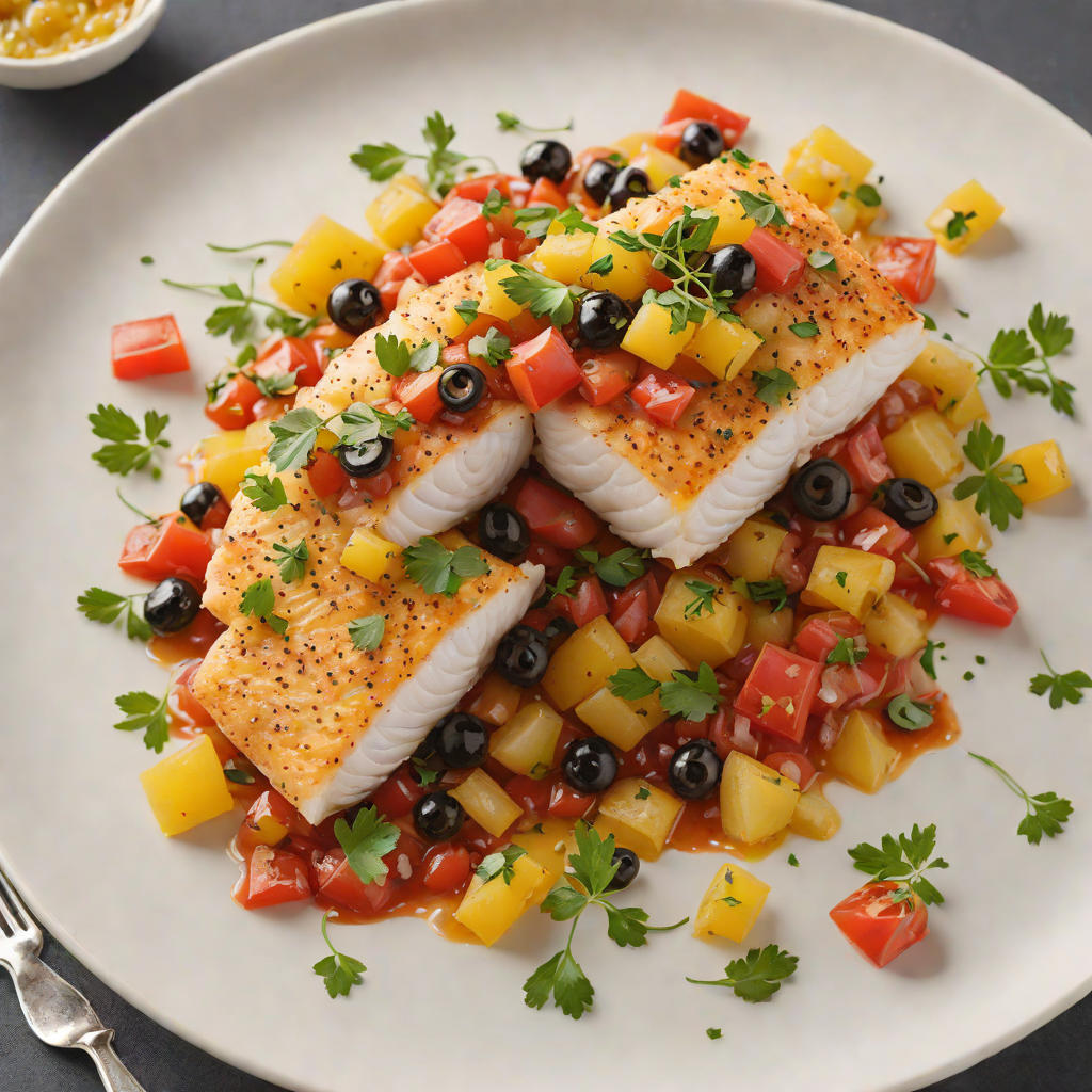 Baked Cod with Zesty Tomato and Olive Relish